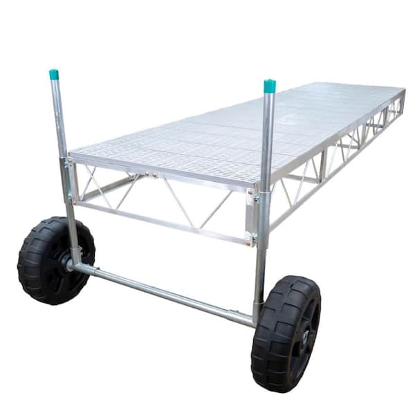 24 ft. Straight Rolling Pipe Dock Gray Poly