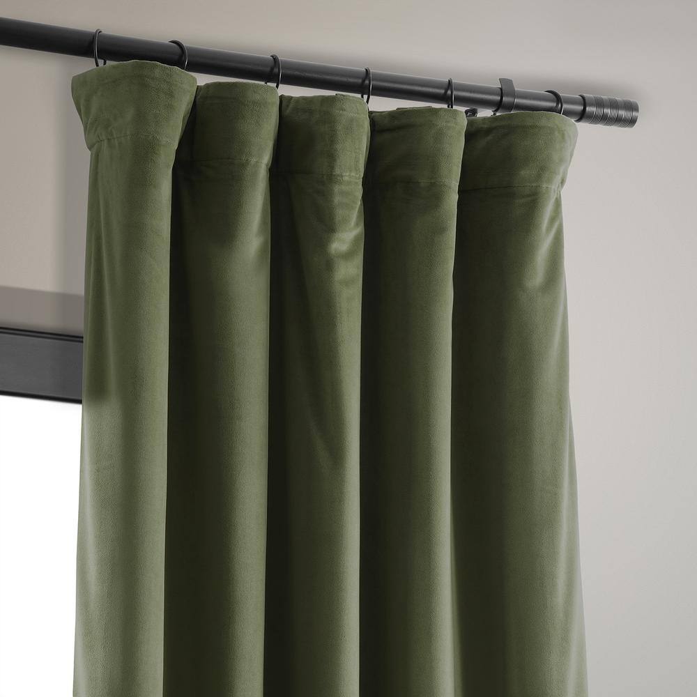 Hunter Green Velvet Blackout Curtain Panel 50W x 120L