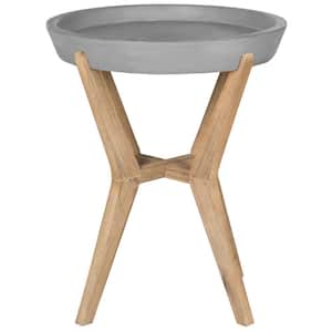 Celeste Dark Gray Round Wood Indoor/Outdoor Side Table