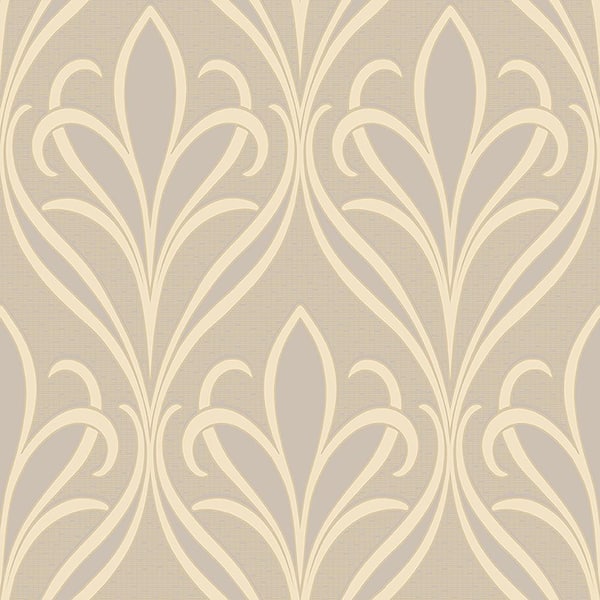 Advantage Vivian Grey Nouveau Damask Silver Wallpaper Sample