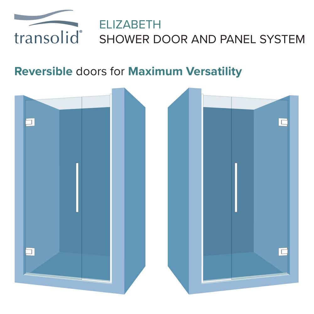 Elizabeth 56.5" W x 76" H Frameless Bronze Shower Door with Clear Glass