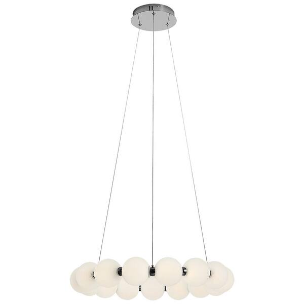 LWSOY 300-Light White Acrylic Dimmable LED Cylinder Chandelier for Living Room with LED Bulbs Included