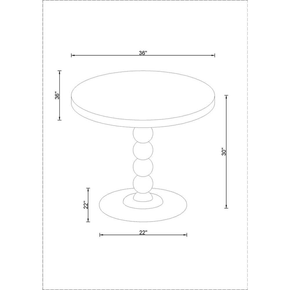 Becki Owens Modern Tan/Round Wood 36 in. Pedestal Dining Table Seats 4