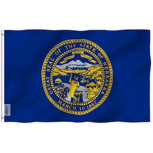 Fly Breeze 3 ft. x 5 ft. Polyester Nebraska State Flag 2-Sided Flags Banners with Brass Grommets and Canvas Header