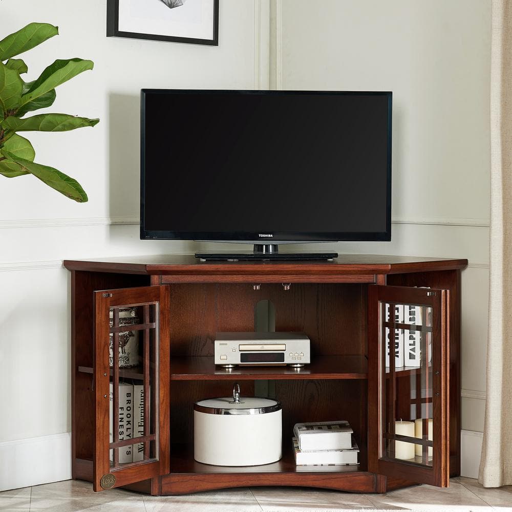 Riley Holliday Mission Oak Corner TV Stand for 50-inch TVs