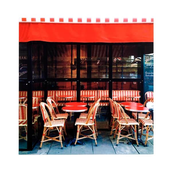 Yosemite Home Decor Tempered Glass Series "Red Bistro II" by Veronica Olson Unframed Food Photography Wall Art 22 in. x 22 in.