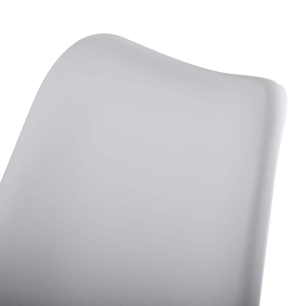 Modern Tulip Swivel Dining Chair with Gray Cushion and White Frame