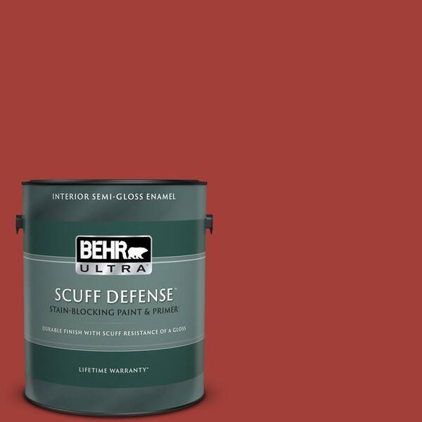 BEHR ULTRA 1 gal. #PPU2-16 Fire Cracker Extra Durable Semi-Gloss Enamel Interior Paint & Primer
