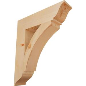 5.5 in. x 30 in. x 26 in. Douglas Fir Thorton Traditional Smooth Bracket