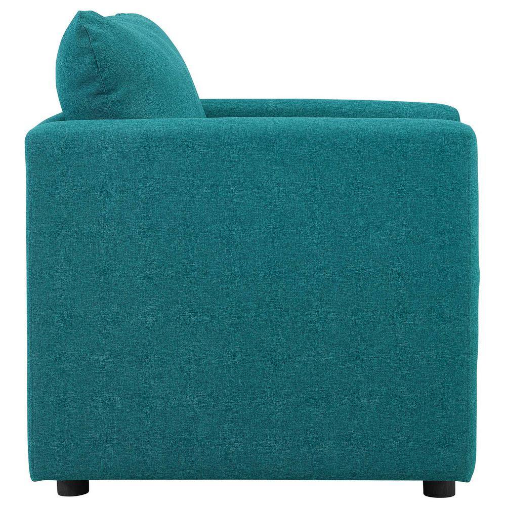 Teal Spot Upholstered Wood Accent Chair with Dense Foam Padding