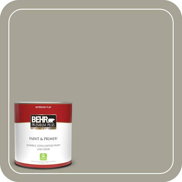 BEHR PREMIUM PLUS 1 qt. Home Decorators Collection #HDC-NT-01 Woodland Sage Flat Low Odor Interior Paint & Primer