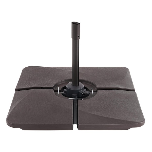 Heavy-Duty Patio Umbrella Base Cantilever Umbrella From 8 ft. x 10 ft., Filled with Sand and Water in Dark Brown