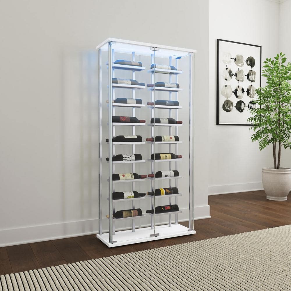 Montara Chrome Tempered Glass Lighted Curio Cabinet