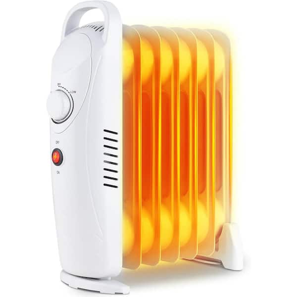 Nordic Hygge 700-Watt Oil-Filled Radiator Space Heater with Thermostat, Overheat Protection and 2 Heat Settings in White