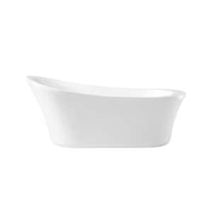 Aiden 70 in. L Acrylic Freestanding Flatbottom Bathtub in White with Overflow and Drain in Chrome Included
