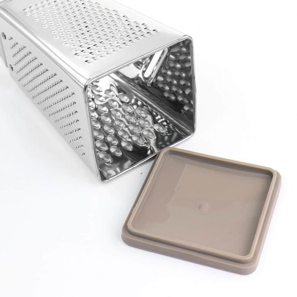 Stainless Steel 4-Sided Box Grater with Non-Slip Base