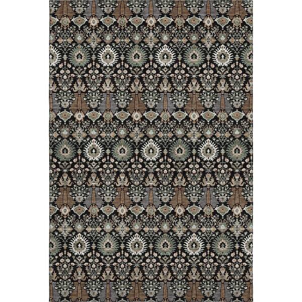 Mayfield Premium Machine Washable Abstract AMF2251 Black 8 ft. x 10 ft. Area Rug