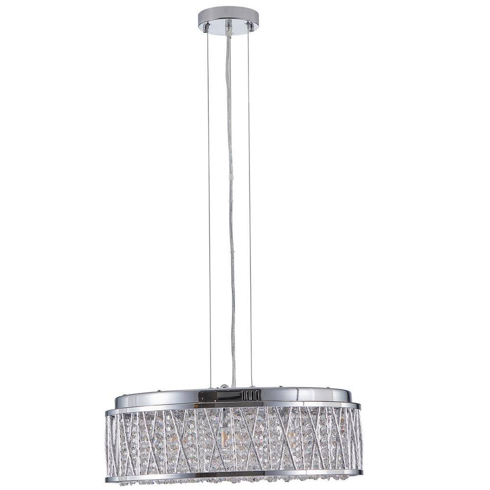 7-light Silver Crystal Drum Chandelier for Living Room and Kitchen Island with No Bulbs Included price history on PriceWatchPro