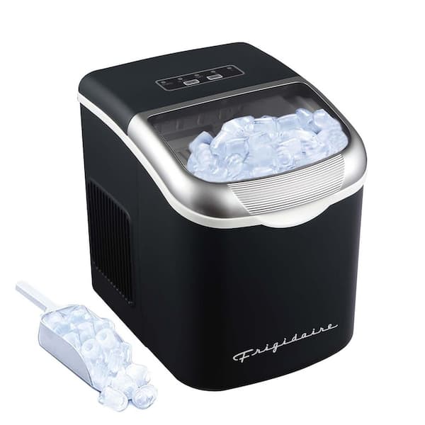 12 in 26 lb. Portable Retro Countertop Bullet Ice Maker in Black