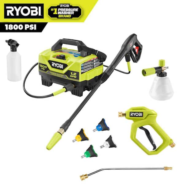 1800 PSI 1.2 GPM Cold Water Corded Electric Pressure Washer with Premium Foam Blaster and Automotive Accessory Kit
