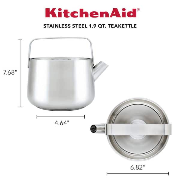 KitchenAid 7.6-Cup Stainless Steel Induction Teakettle with Whistle 48562 -  The Home Depot