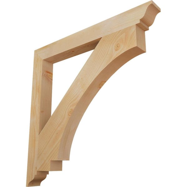 Ekena Millwork 4 in. x 38 in. x 38 in. Douglas Fir Imperial Traditional Rough Sawn Bracket