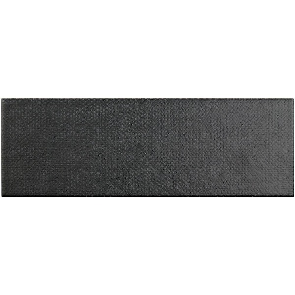 Ivy Hill Tile Piston Camp Black 4 in. x 12 in. Matte Ceramic Subway Wall Tile Sample