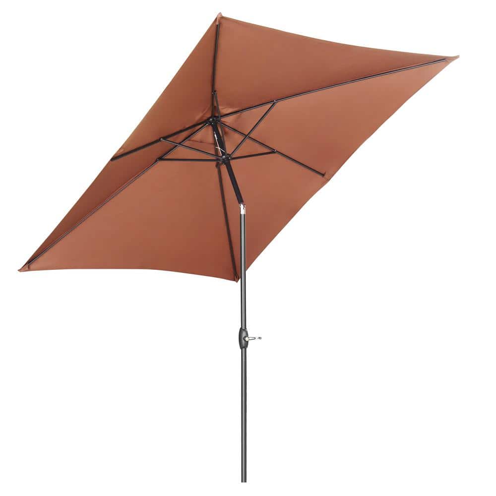 6.5 ft. x 10 ft. Square Patio Outdoor Market Table Umbrella With Push Butto
