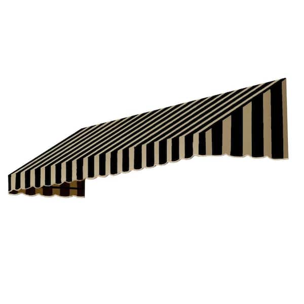 AWNTECH 5.38 ft. Wide San Francisco Window/Entry Fixed Awning (24 in. H x 48 in. D) Black/Tan