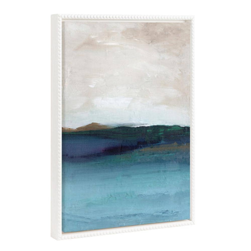 18"x24" Deep Blue Abstract Ocean Landscape Canvas Print