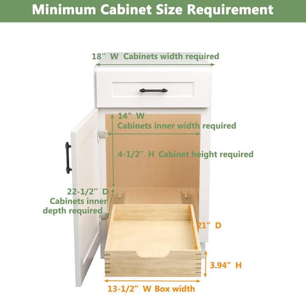 HOMEIBRO 19.5 in. Wood Cabinet Pull Out Drawer with Soft Close  HD-521202-FDC - The Home Depot