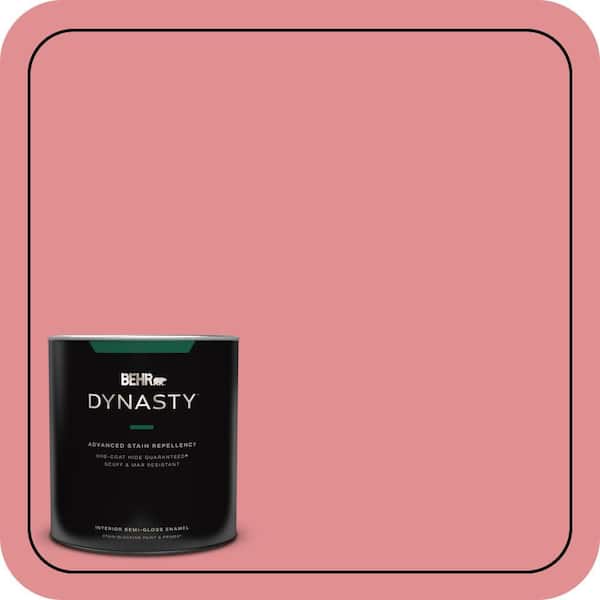 BEHR DYNASTY 1 qt. #140D-4 Fresh Pink Semi-Gloss Enamel Interior Stain-Blocking Paint & Primer