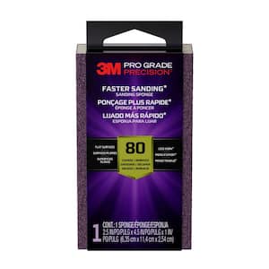 Pro Grade Precision 2-1/2 in. x 4-1/2 in. x 1 in. 80-Grit Medium Block Sanding Sponge