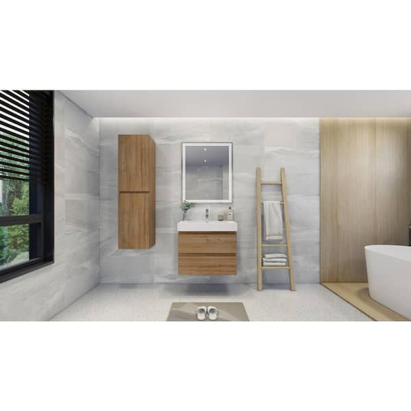 Moreno Bath Fortune 30 in. W Bath Vanity in Rosewood with Reinforced Acrylic Vanity Top in White with White Basin