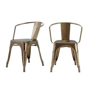 Bronze Metal Dining Chair (Set of 2) (20.28 in. W x 28.35.95 in. H)