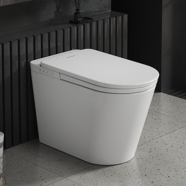 L-D Elongated Smart Toilet 1.34 GPF in White Seat with Auto Open/Close, Auto Flush and Heated Seat