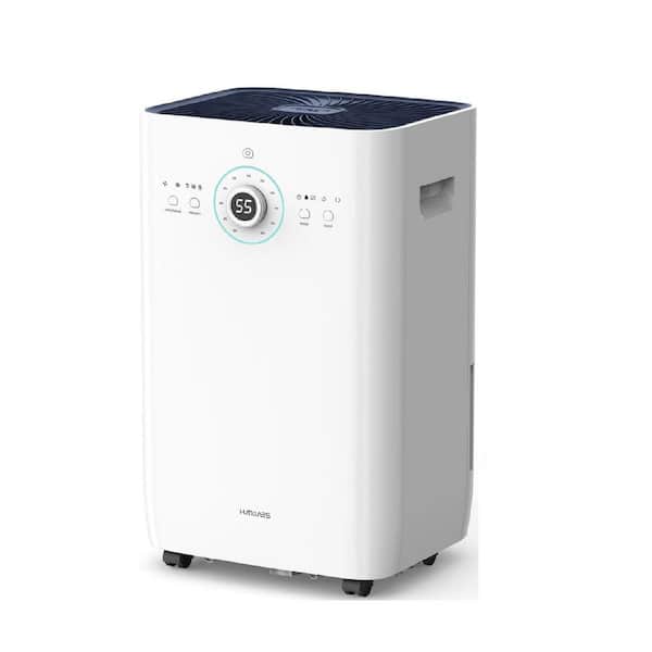 125 pt. 6,500 sq. ft. Dehumidifier in. White for Basement with Sump Pump/Drain Hose/2.14 Gal. Large Capacity Tank
