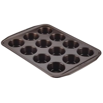 12-Cup Chocolate Brown Non-Stick Bakeware Muffin Pan