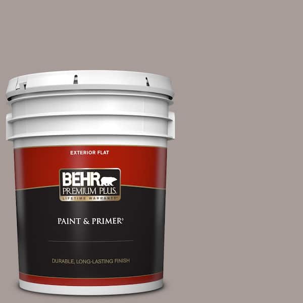 BEHR PREMIUM PLUS 5 gal. #PPU17-12 Smoked Mauve Flat Exterior Paint & Primer