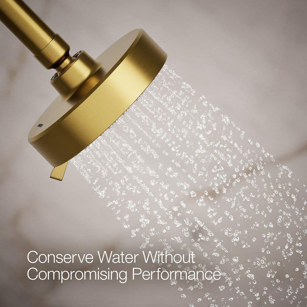 Vibrant Brushed Moderne Brass Wall Mounted Showerhead
