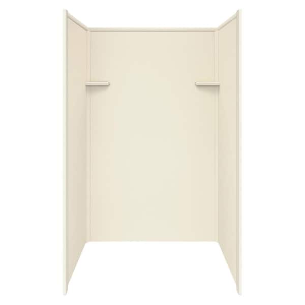 Transolid Studio 48 in. W x 72 in. H x 36 in. D 3-Piece Glue Up Alcove Shower Wall Surrounds in Biscuit