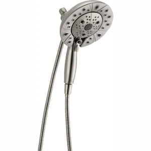 In2ition 5-Spray Patterns 1.75 GPM 6.88 in. Wall Mount Dual Shower Heads in Stainless