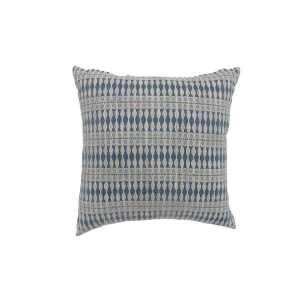 Maila Blue Stripes Polyester 22 in. x 22 in. Throw Pillow