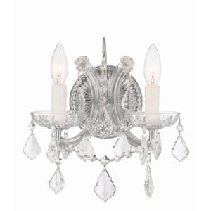 Maria Theresa 10 5. in. 2-Light Polished Chrome Wall Sconce