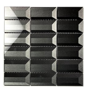 Hollywood Regency Metallic Beveled Stacked Mosaic 12 in. x 12 in. Glossy Glass Decorative Wall Tile (1 sq. ft./Sheet)
