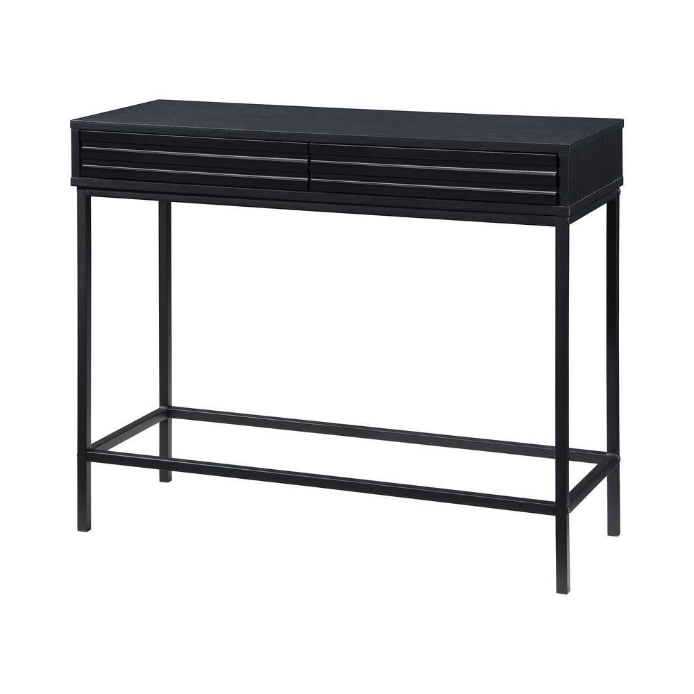 Casimo 35.43 in. Midnight Oak Rectangular Engineer Wood MDF Console Table