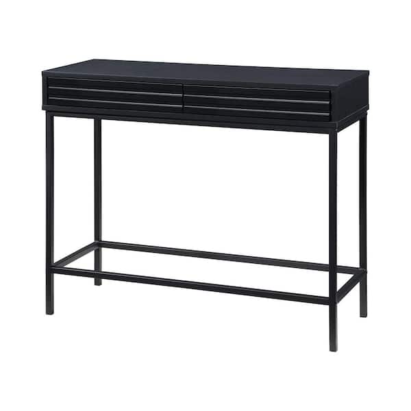 Casimo 35.43 in. Midnight Oak Rectangular Engineer Wood MDF Console Table