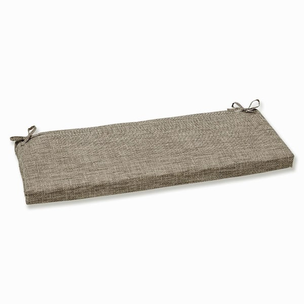 Pillow Perfect Solid Rectangular Outdoor Bench Cushion in Gray