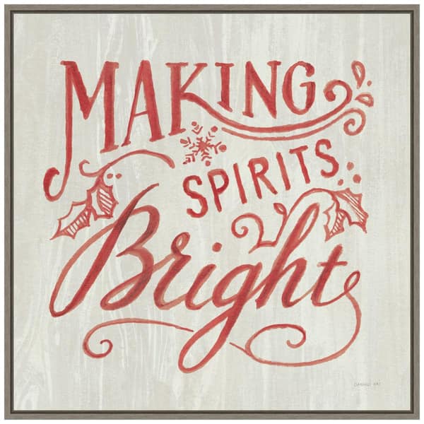Amanti Art 22 in. White and Bright Christmas Holiday Framed Canvas Box Wall Art