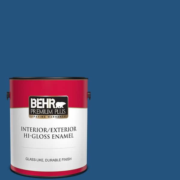 BEHR PREMIUM PLUS 1 gal. #S-H-570 Blueberry Twist Hi-Gloss Enamel Interior/Exterior Paint